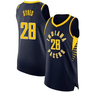 Indiana Pacers Authentic Navy Keifer Sykes Jersey - Icon Edition - Men's