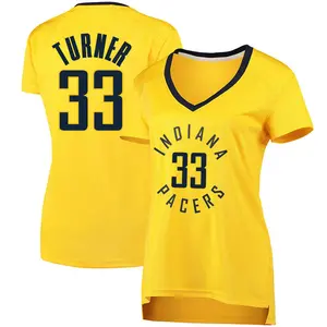 Indiana Pacers Fast Break Gold Myles Turner Jersey - Statement Edition - Women's