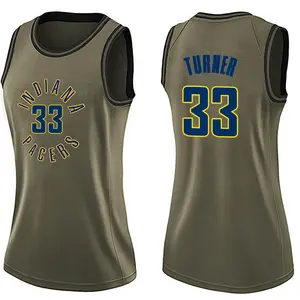 Indiana Pacers Swingman Green Myles Turner Salute to Service Jersey - Women's