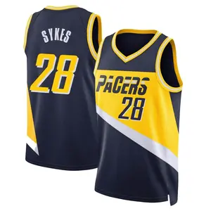 Indiana Pacers Swingman Navy Keifer Sykes 2021/22 City Edition Jersey - Men's