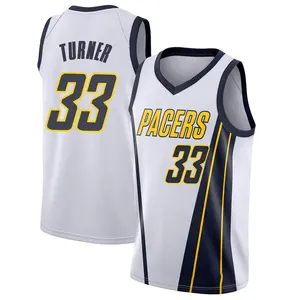 Indiana Pacers Swingman White Myles Turner 2018/19 Jersey - Earned Edition - Men's